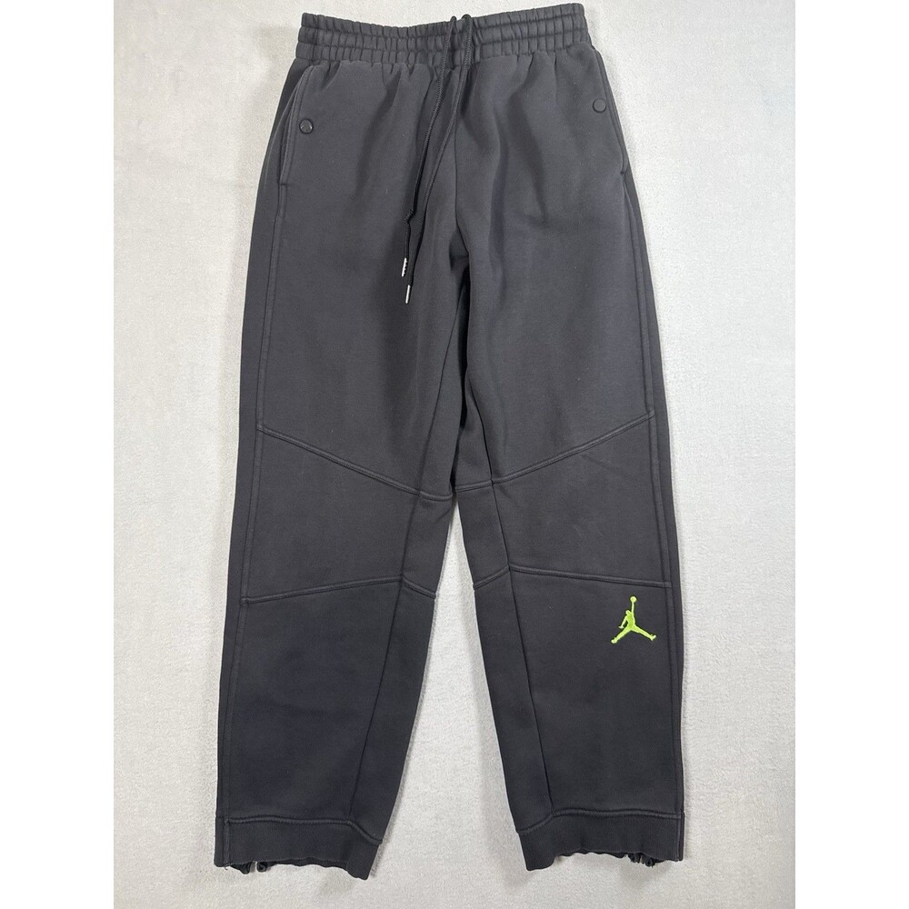 Nike Jordan Jumpman Fleece Joggers Men's M Black Volt Ankle Zip Sweatpants